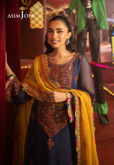 Asim Jofa LUXURY FESTIVE DROP 2 Ajlf-16 Embroidered Chiffon 3 Pcs