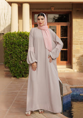 Hijabi.Pk Silver Petal Abaya