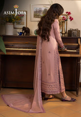 Asim Jofa Shadow Work '23 Ajsw-01 Embroidered Lawn Silk 3 Pcs