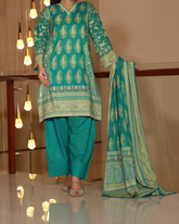 Chameli Studio-Teal Treasure Lawn Digital Print 3 Piece Unstitched Suit-WRTS-0012