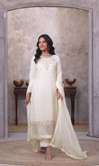 Shamooz Stitched 3 Piece Formals Suit-I-CH-0020-Ivory