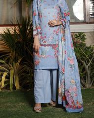 Chameli Studio-Dreamy Meadow Lawn Digital Print 3 Piece Unstitched Suit-WRTS-0017