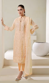 Shamooz Stitched 3 Piece Luxury Festive Eid Collection'2025-Pastel Peach SE-015