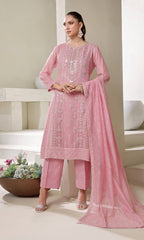 Shamooz Stitched 3 Piece Luxury Festive Eid Collection'2025-Icy Pink SE-013