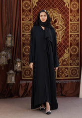 Hijabi.Pk BLACK FRONT-OPEN ABAYA- Signature