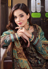 Asim Jofa Rania Pre-Winter '23 Ajrw-09 Designers Stitched Embroidered Premium Winter Cotton 3 Pcs