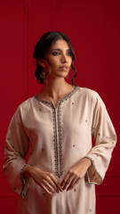 Signature By Najia Zia Stitched 2 Piece Winter Collection'2025-Ivory
