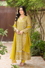 Manahils Stitched Formals Kurti 122-Divine- Mustard