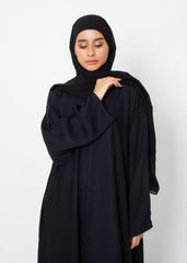 Abaya.Pk Black Basic Front-Open Abaya