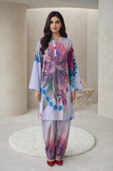 MG Casuals by Madiha Gohar Stitched Summer Suit-Silly Lilly - 2pc Printed Coord Set