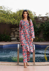 Flamingo - 2 PC Stitched Lawn Suit | Timeless Bloom - Zarasi.pk