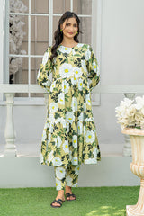 Mahroo Stitched 2 Piece Maxi Summer Collection'2025-T-FRK-003