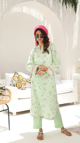 Summer Vibes Basics By Najia Zia Stitched 2 Piece Printed Lawn Collection-EVERGREEN