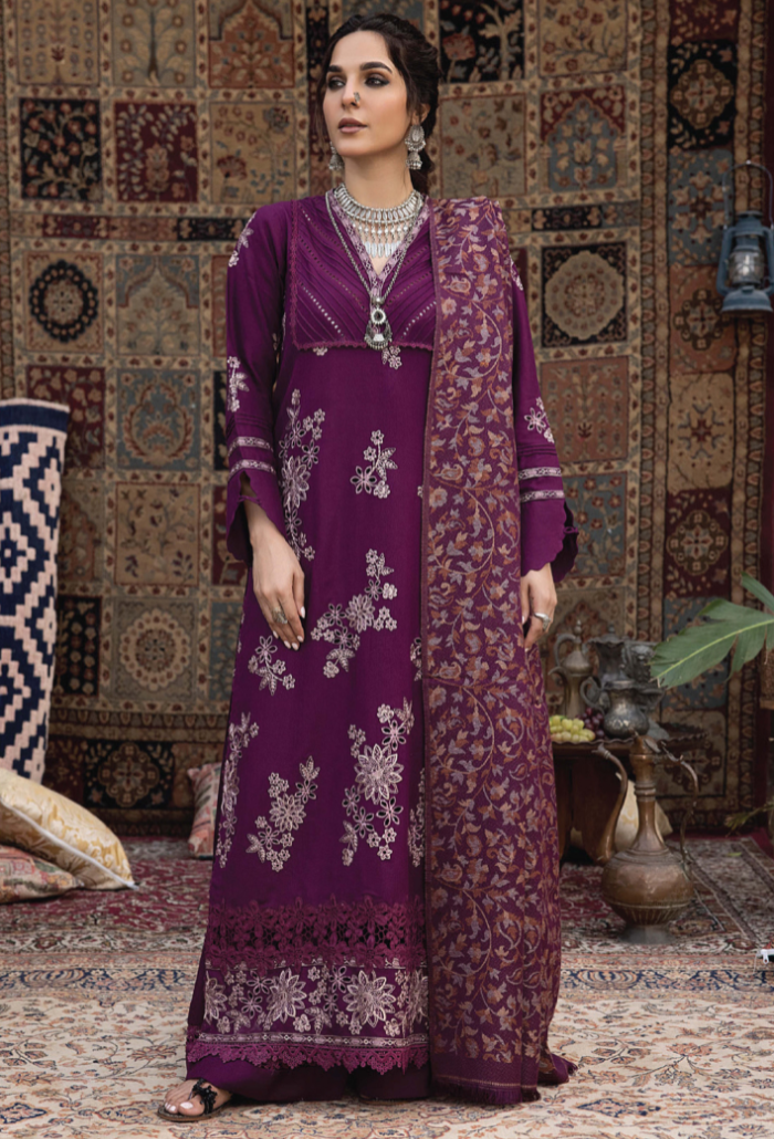 Denara By Humdum Unstitched 3 Piece Winter Shawl Collection'2024