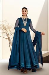 Kalidaar Frocks By Asma & Sidra Stitched Formals Suit-MONA (Plain Chiffon Frock)