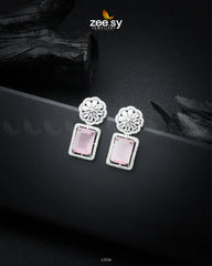Daphne Earrings Silver Mint Pink - Zeesy Jewellery