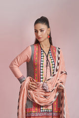 The Affordables By Mariam Malik Stitched 3 Piece Digital Printed Lawn Collection'2025-Mehfil Peach