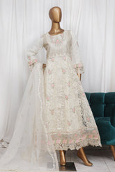 Bin Saeed Stitched 3 Piece Luxury Emb Frock Suit-ZEF-2300-White