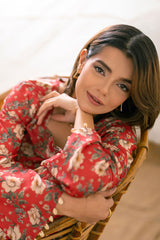 Ayla Studio Stitched PRINTED ESSENTIAL 2PC CO-ORD - Golden Spice