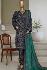 Bin Saeed Stitched 3 Piece Printed Lawn Suit-NSM-2428-Blue