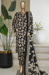 Bin Saeed Stitched 3 Piece Printed Lawn Suit-NSM-2437-Black