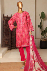 Bin Saeed Stitched 3 Piece Printed Lawn Suit-NSM-2441-Pink