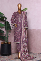 Bin Saeed Stitched 3 Piece Exclusive Printed Khaddar Vol-06 Suit-WK-2448-Angori