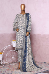 Bin Saeed Stitched 3 Piece Exclusive Printed Khaddar Vol-06 Suit-WK-2458-Skin