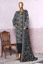 Bin Saeed Stitched 3 Piece Exclusive Printed Khaddar Vol-06 Suit-WK-2460-Green