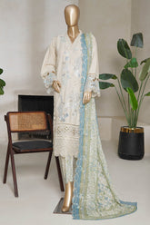 Bin Saeed Stitched 3 Piece Luxury Plain Cotton With Emb Printed Back Collection'2025-NSM-2476-Skin