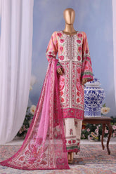 Bin Saeed Stitched 3 Piece Exclusive Printed Cotton Vol-04 Collection'2025-WC-2488-Pink