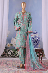 Bin Saeed Stitched 3 Piece Exclusive Printed Cotton Vol-04 Suit-WC-2489-Green