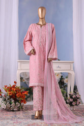Bin Saeed Stitched 3 Piece Exclusive Printed Cotton Vol-04 Suit-WC-2496-Pink
