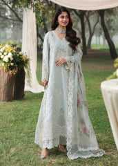 Tales Of Petals By Sardinia Unstitched 3 Piece Luxury Summer Suit-OCEAN WAVES