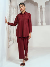 Rangeen Stitched 2 Piece Cherry Crush Co-Ord Set