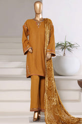 Sada Bahar Stitched 3 Piece Luxury Dhanak With Palachi Shawl Collection'2025-MEP-251-Golden