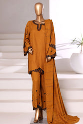 Vybe By Sada Bahar Sititched Co-Ords With Dhanak Shawl Collection'2025-MED-251-Mustard