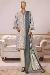 Bin Saeed Stitched 3 Piece Exclusive Printed Khaddar Vol-09 Suit-WK-2518-Cream