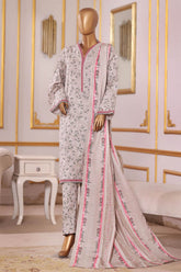 Bin Saeed Stitched 3 Piece Exclusive Printed Khaddar Vol-09 Suit-WK-2524-Off White