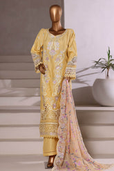 Sada Bahar Stitched 3 Piece Luxury Viscose Winter Vol-01 Suit-LEV-254-Yellow