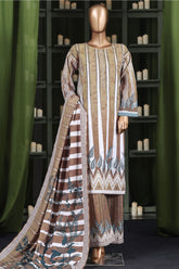 Hz Stitched 3 Piece Digital Printed Khaddar Vol-03 Suit-KPT-2578-Skin