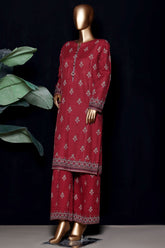 HZ Stitched Co Ords Digital Printed Khaddar Suit-KPT-2584-Maroon