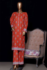 HZ Stitched Co Ords Digital Printed Khaddar Suit-KPT-2585-Orange