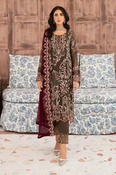 Ramsha Unstitched 3 Piece Luxury Emb Chiffon Vol-26 Suit-F-2604
