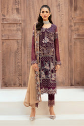 Ramsha Unstitched 3 Piece Luxury Emb Chiffon Vol-26 Suit-F-2608
