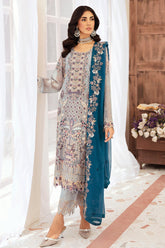 Ramsha Unstitched 3 Piece Luxury Emb Chiffon Vol-26 Suit-F-2609