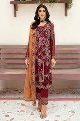 Ramsha Unstitched 3 Piece Luxury Emb Chiffon Vol-26 Suit-F-2612