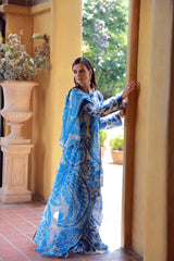 Feathers Unstitched 3 Piece Digital Printed Lawn Summer Suit-MARVINA-FT541