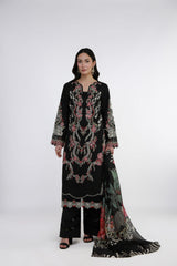 Gulmina Unstitched 3 Piece Luxury Lawn Vol-02 Suit-Onyx Noir