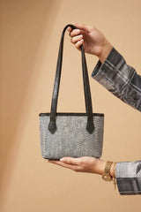Fineur Mini Jute Shoulder Bag - Grey